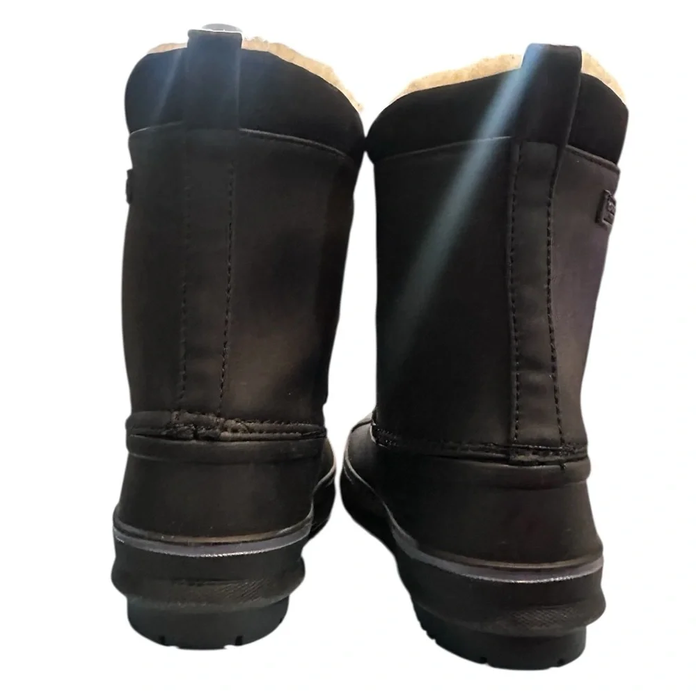 London‎ Fog Cheshire Black Faux Fur Lined Snow Boots water resistant 13M New